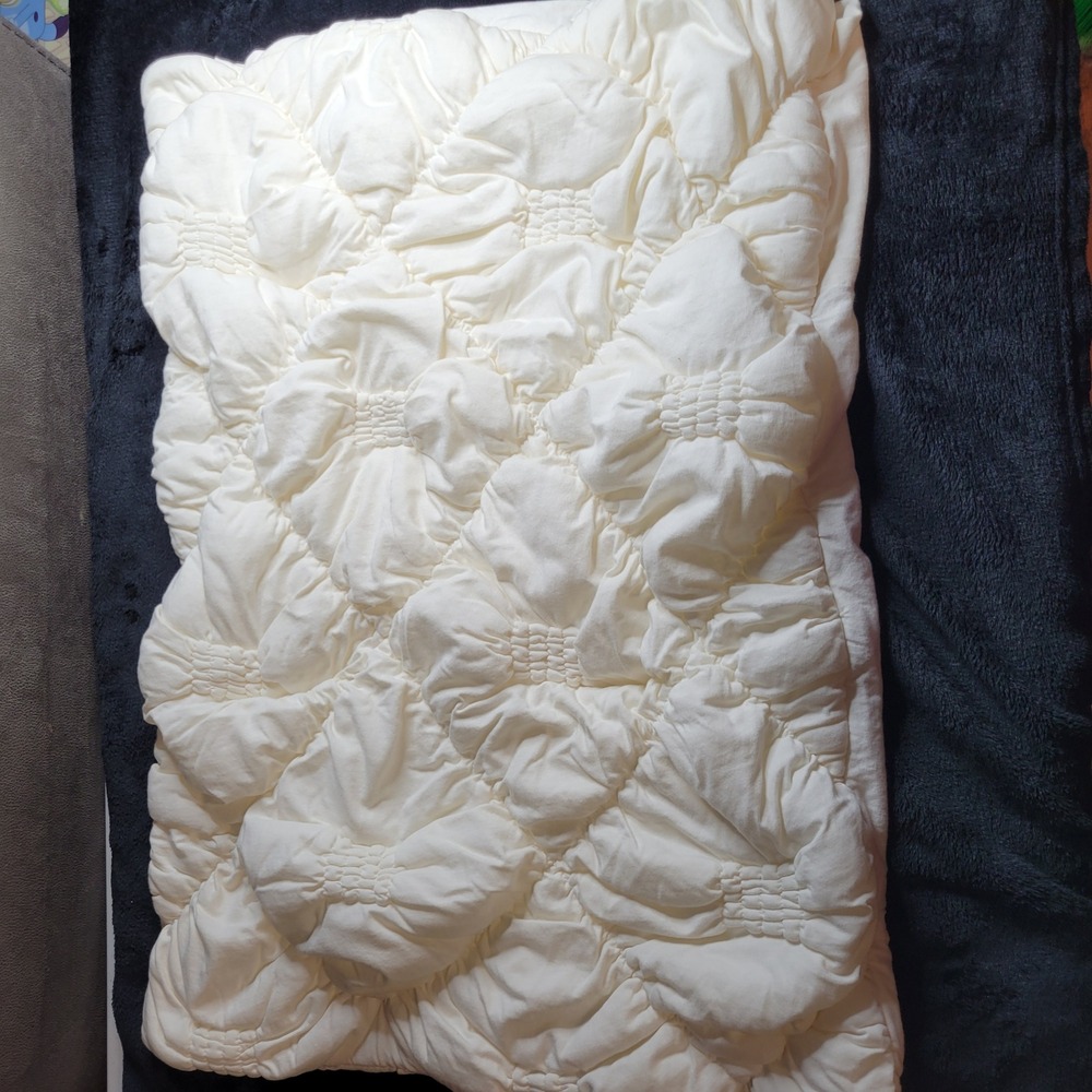 Anthropologie Textured Standard Sham Pillow Case Cream Cotton SUPER SOFT‎